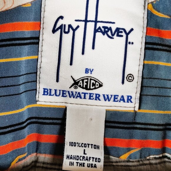 Guy Harvey Men's Large Button-Down Short Sleeve Fishing Shirt - Picture 10 of 14